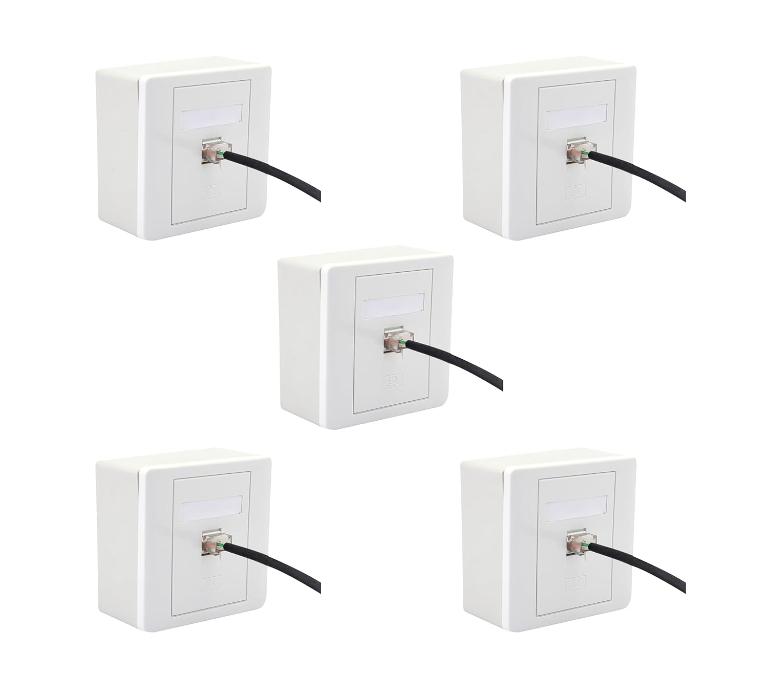 BOXNUBE Combo Set - RJ45 CAT6 LAN I/O Network Keystone Jack + Gang Box + Face Plate BOXNUBE Combo Set - RJ45 CAT6 LAN I/O Network Keystone Jack + Gang Box + Face Plate